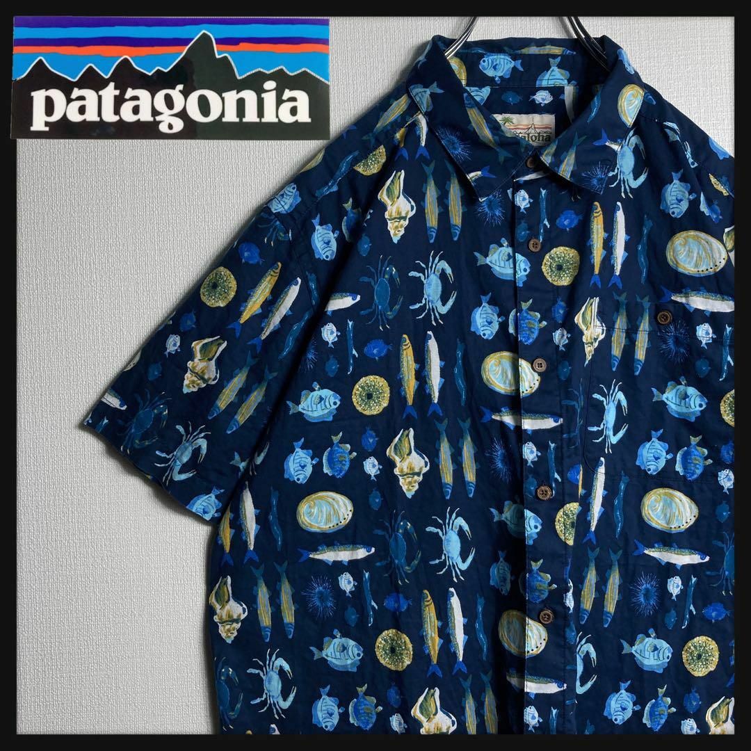 patagonia(パタゴニア)の【美品】パタゴニア　半袖シャツ　パタロハ　人気Lサイズ　夏　海　かに　貝 メンズのトップス(シャツ)の商品写真