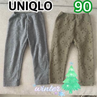 ユニクロ(UNIQLO)のUNIQLO フリース レギンス 裏起毛 90 セット(パンツ/スパッツ)