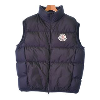 モンクレール(MONCLER)のMONCLER モンクレール ダウンジャケット/ダウンベスト 2(M位) 黒x紺 【古着】【中古】(ダウンジャケット)