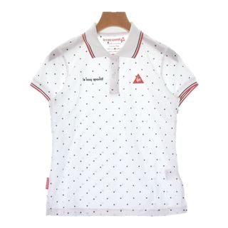 ルコックスポルティフ(le coq sportif)のle coq sportif ポロシャツ M 白x黒(ドット) 【古着】【中古】(ポロシャツ)