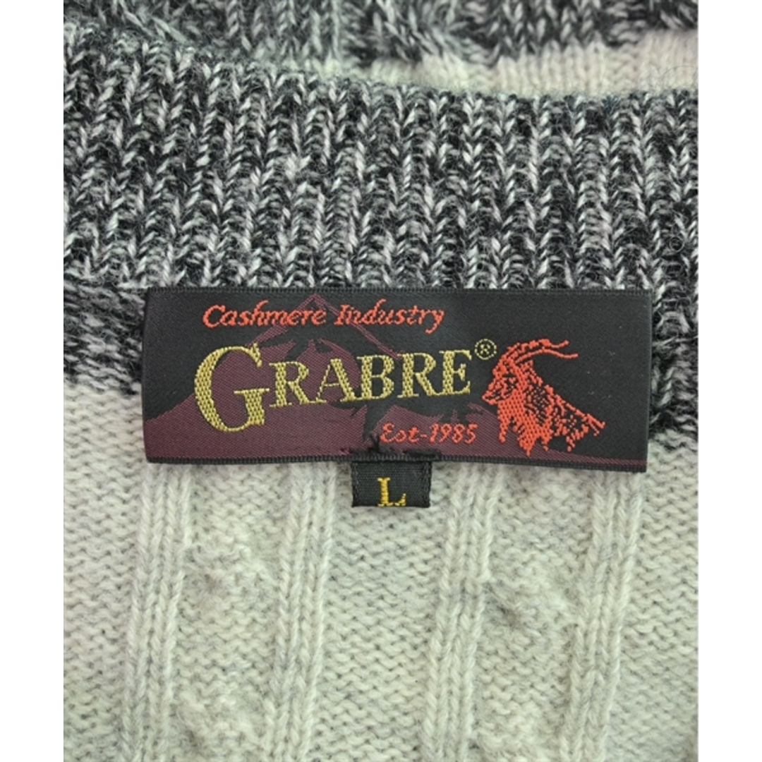 GRABRE グラブレ ニット・セーター L ベージュx黒(ボーダー) 【古着】【中古】 メンズのトップス(ニット/セーター)の商品写真