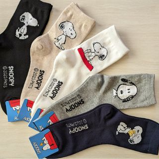 スヌーピー(SNOOPY)の新作柄SNOOPYソックス5足セット(ソックス)