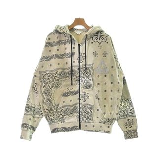 イレブンパリ(ELEVEN PARIS)のELEVEN PARIS パーカー -(M位) ベージュ系x黒(総柄) 【古着】【中古】(パーカー)