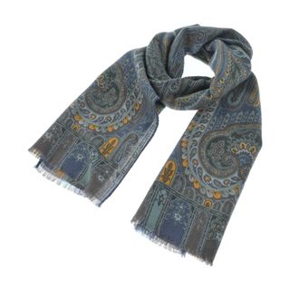 エトロ(ETRO)のETRO エトロ ストール - 青x茶xマスタード系等(総柄) 【古着】【中古】(ストール/パシュミナ)