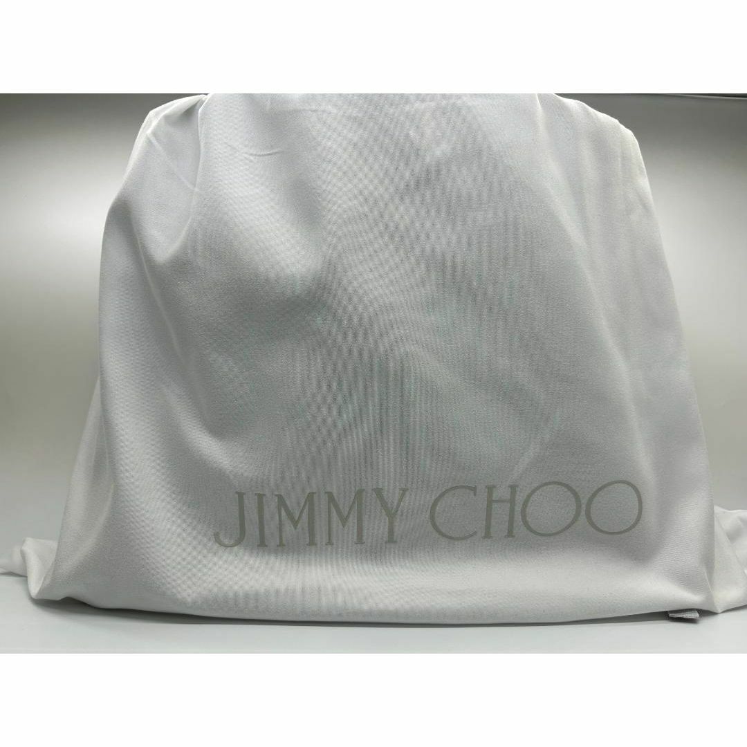 JIMMY CHOO(ジミーチュウ)の通勤バッグに最適＜JIMMY CHOO＞レザートートバッグ/黒色/メタリックロゴ レディースのバッグ(トートバッグ)の商品写真