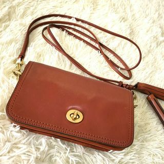 コーチ(COACH)のオールドコーチ　ショルダーバッグ　アクセサリーポーチ　ブラウン　ターンロック(ショルダーバッグ)