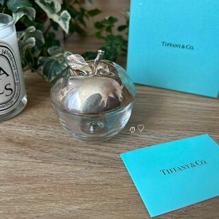 ティファニー(Tiffany & Co.)のティファニー　クリスタルアップル小物入れ　インテリア　オブジェ　りんご　シルバー(小物入れ)