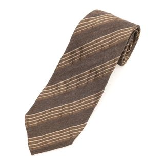 TIE YOUR TIE - 【中古】タイユアタイ TIE YOUR TIE ストライプ セッテピエゲ シルク ネクタイ ブラウン【メンズ】