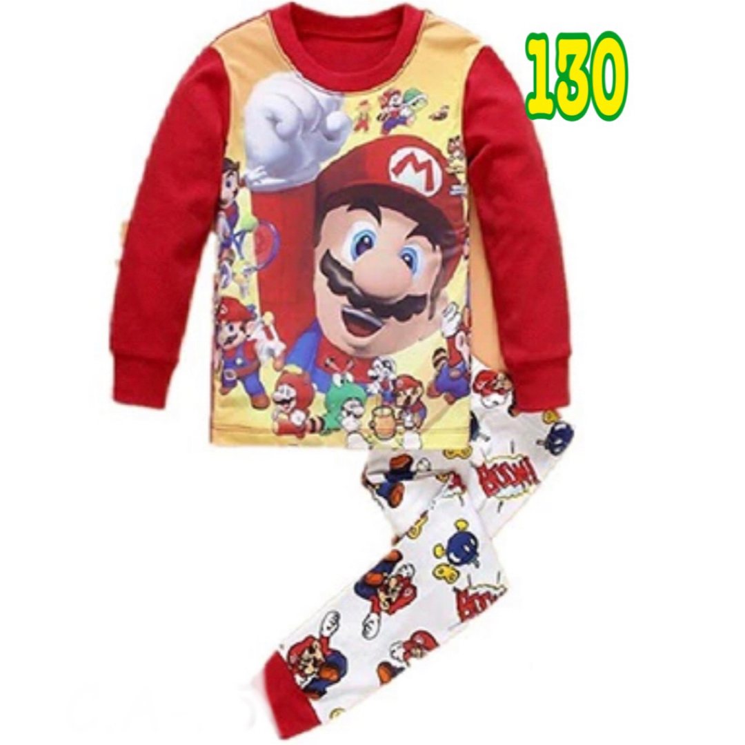 マリオ　長袖パジャマ　130 赤 キッズ/ベビー/マタニティのキッズ服男の子用(90cm~)(パジャマ)の商品写真