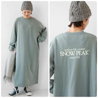 Snow Peak - 美品 別注スノーピーク×RELUME スウェットワンピース グリーン バックロゴ