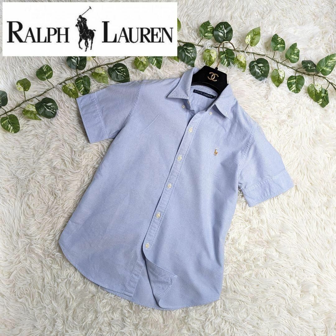 Ralph Lauren(ラルフローレン)のRALPH LAUREN ラルフローレン ボタンダウンシャツ 半袖 シャンブレー レディースのトップス(シャツ/ブラウス(半袖/袖なし))の商品写真