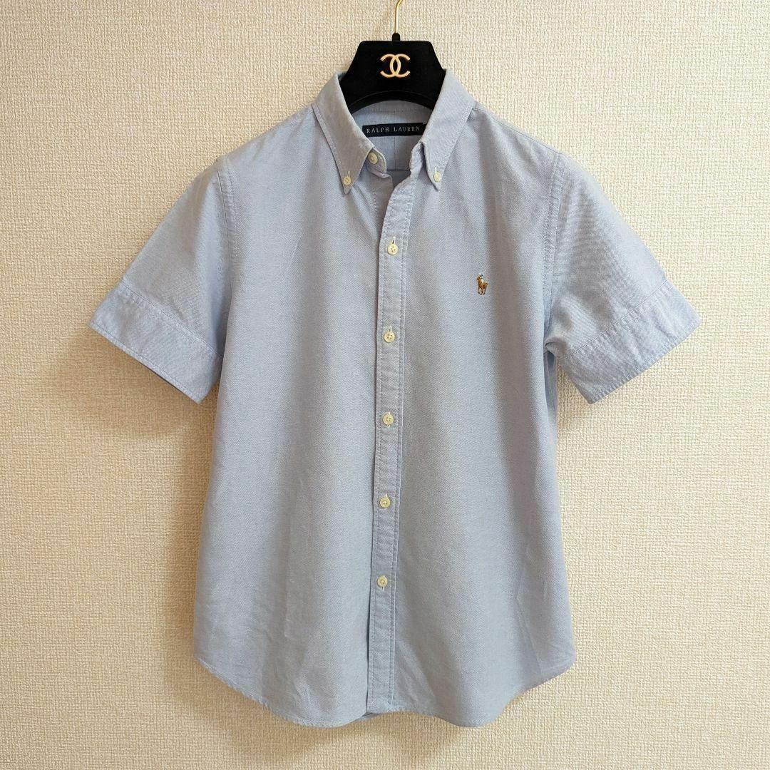 Ralph Lauren(ラルフローレン)のRALPH LAUREN ラルフローレン ボタンダウンシャツ 半袖 シャンブレー レディースのトップス(シャツ/ブラウス(半袖/袖なし))の商品写真