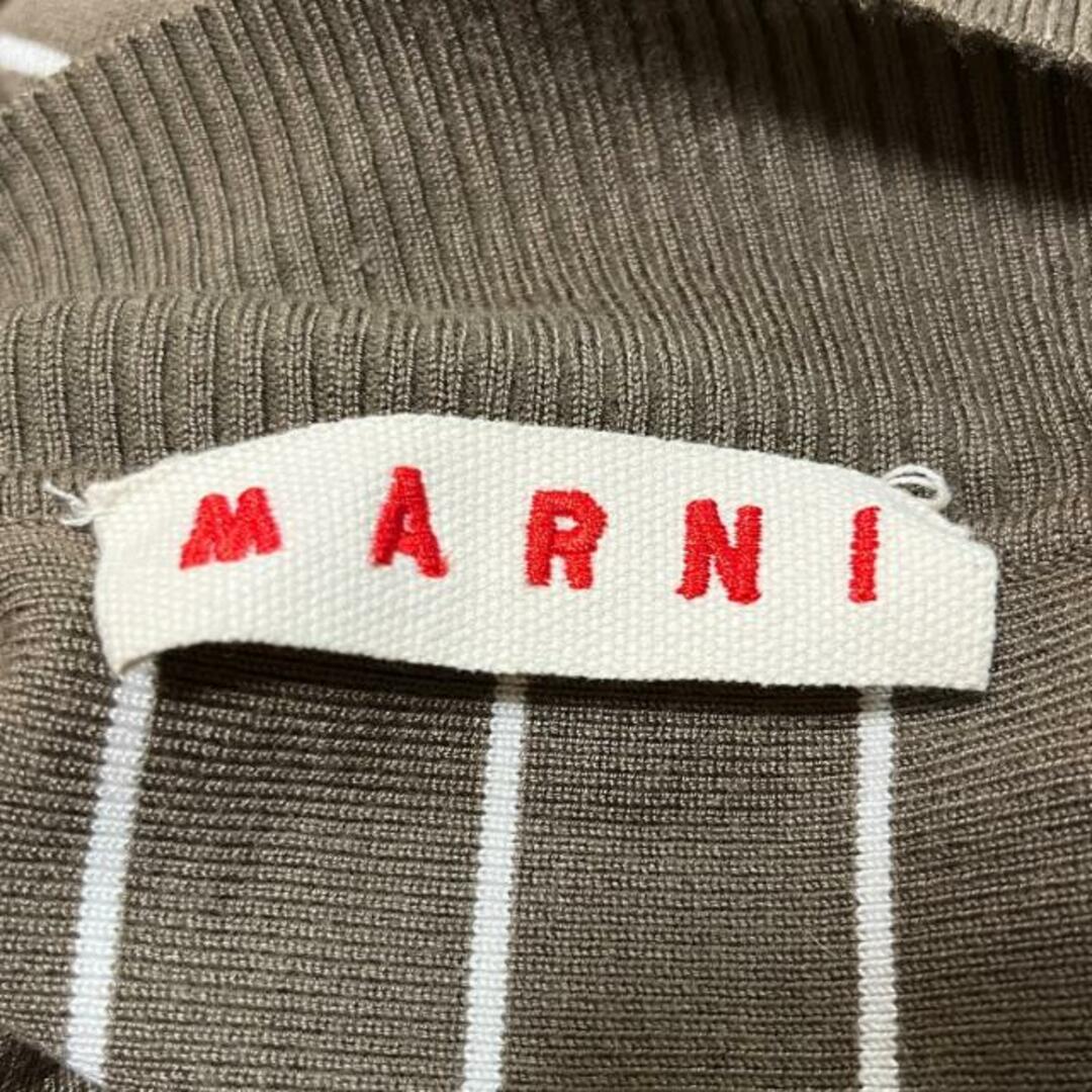 Marni(マルニ)のMARNI(マルニ) 長袖セーター サイズ38 S レディース - カーキ×白 ハイネック/ストライプ レディースのトップス(ニット/セーター)の商品写真