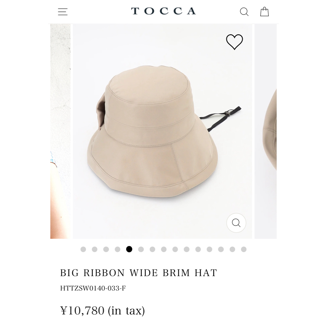 TOCCA(トッカ)のTOCCA ハット　帽子　BIG RIBBON WIDE BRIM HAT レディースの帽子(ハット)の商品写真