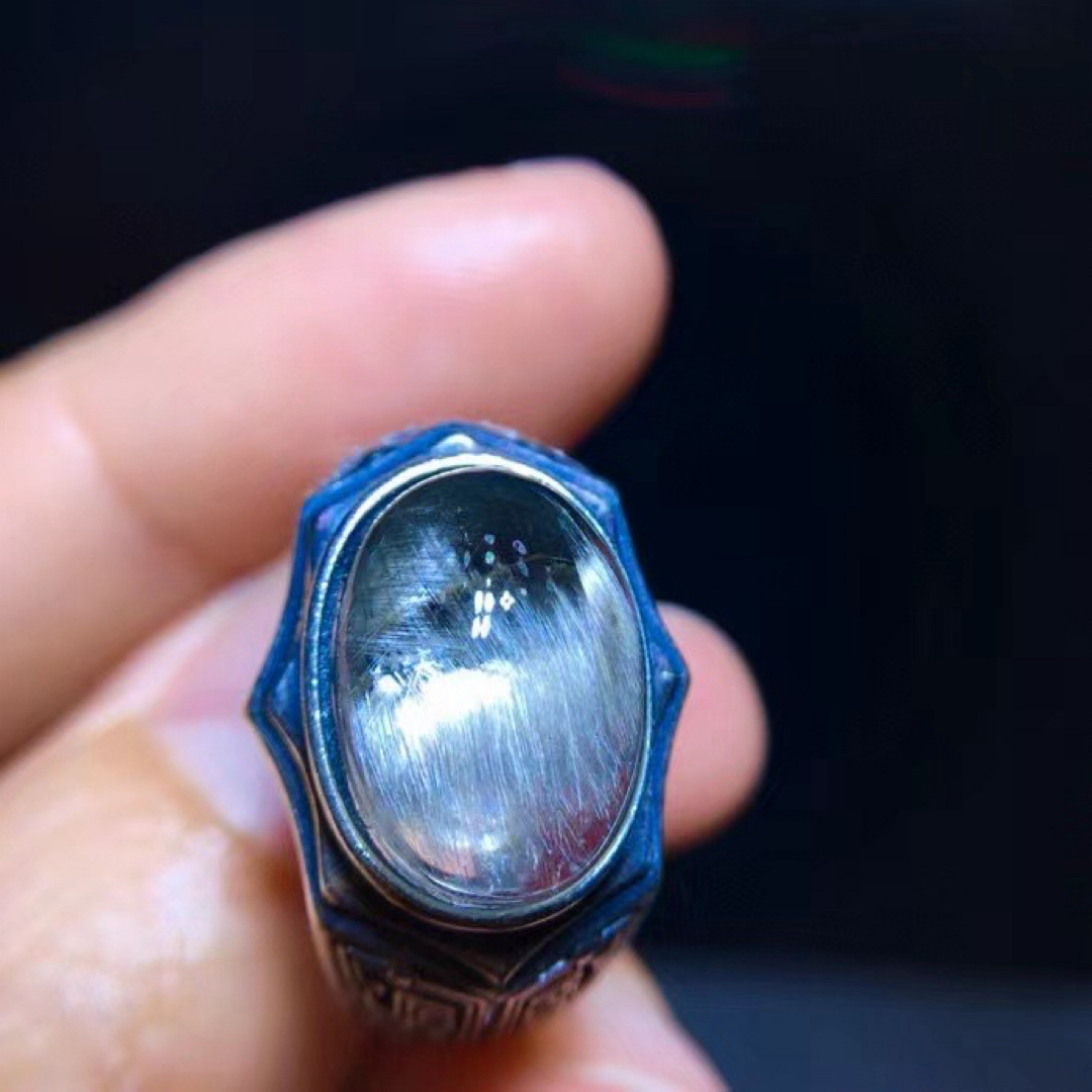 ⭐︎【高級】プラチナタイチンルチルクォーツ リング  s925 レディースのアクセサリー(リング(指輪))の商品写真