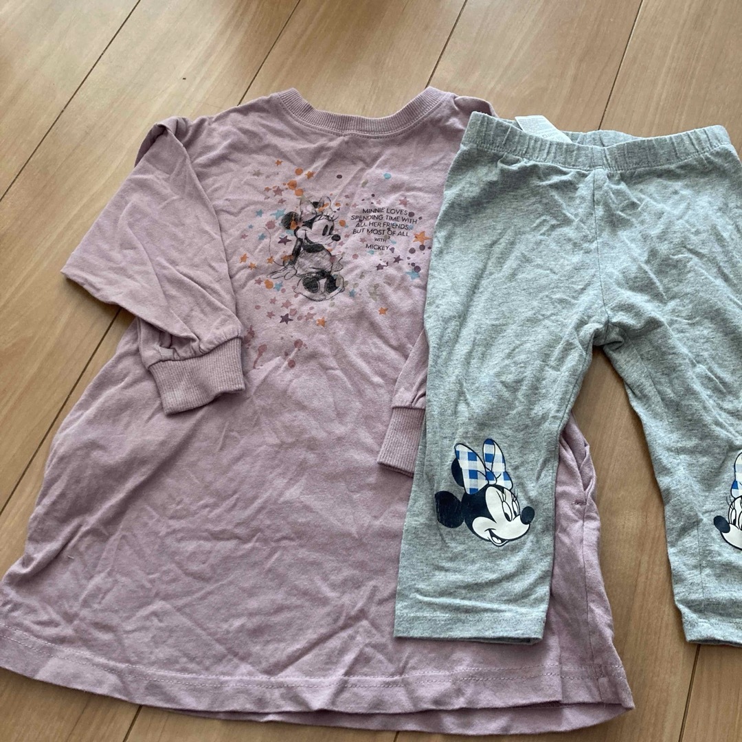 BREEZE(ブリーズ)のミニーワンピース、レギンスセット キッズ/ベビー/マタニティのキッズ服女の子用(90cm~)(ワンピース)の商品写真