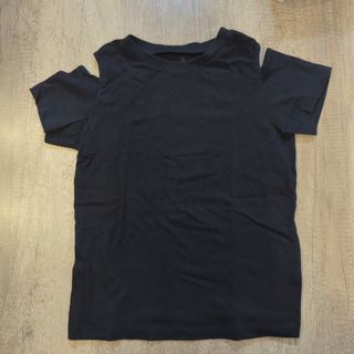 ジーユー(GU)のGU ガールズ150cmブラックTシャツ(Tシャツ/カットソー)