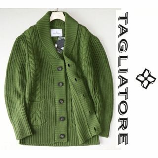 タリアトーレ(TAGLIATORE)の新品【タリアトーレ】ローゲージ ショールカラー ニットジャケット 48(L)(カーディガン)