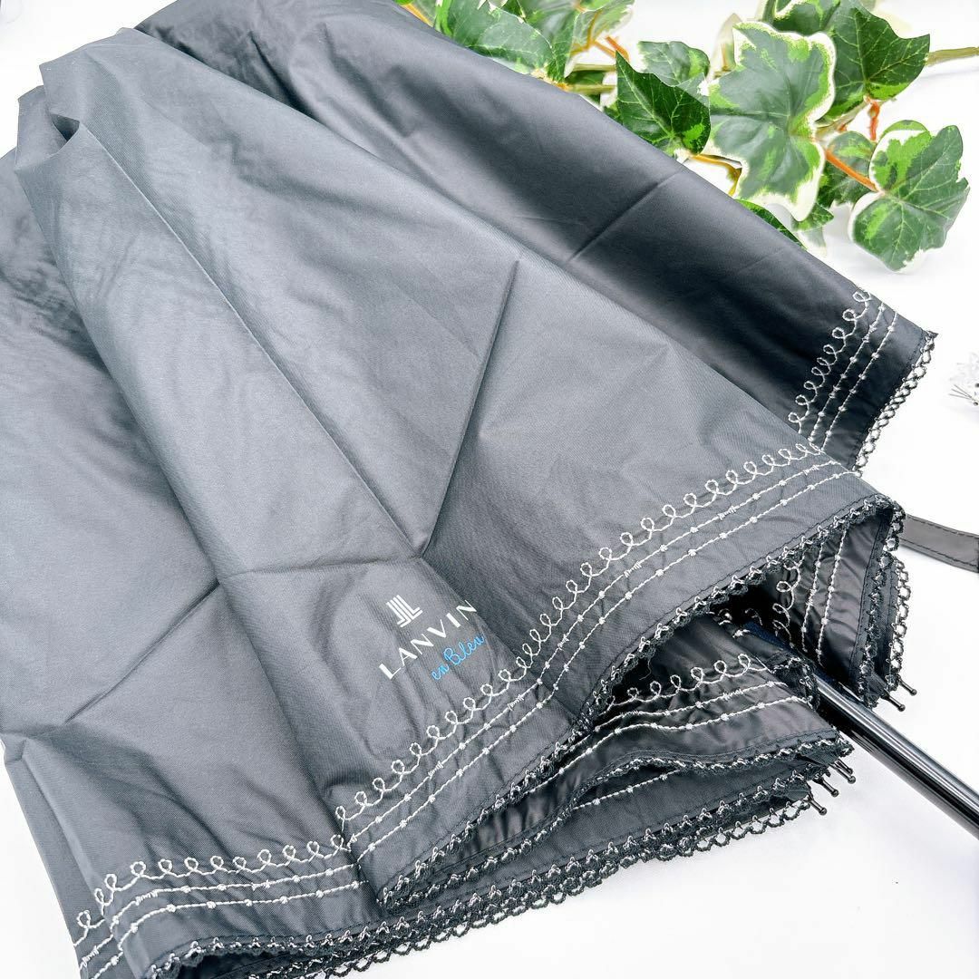 LANVIN(ランバン)のランバンオンブルー　日傘　パラソル　晴雨兼用傘　ブラック レディースのファッション小物(傘)の商品写真