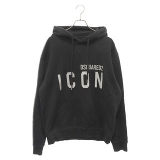 ディースクエアード(DSQUARED2)のDSQUARED2 ディースクエアード 21SS ICON Hooded Sweatshirt アイコンロゴプリントスウェットプルオーバーパーカー フーディー ブラック S79GU0029 S25042(パーカー)