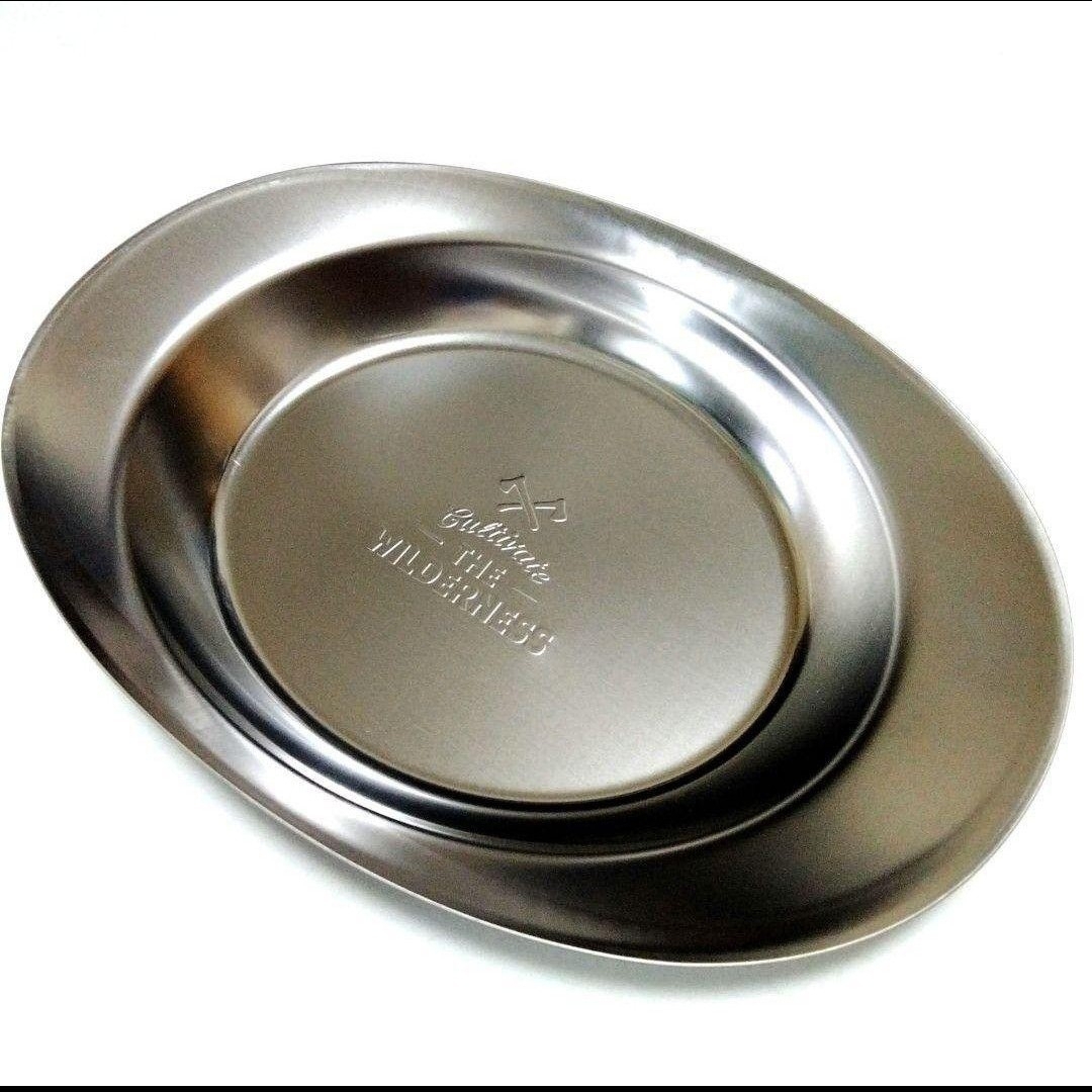 新品 ワンプレート ランチプレート ステンレスカレー皿2枚ze インテリア/住まい/日用品のキッチン/食器(食器)の商品写真