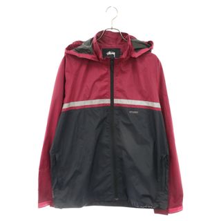 STUSSY - STUSSY ステューシー カラー切り替え ポリエステル ジップアップ ジャケット パープル/ブラック