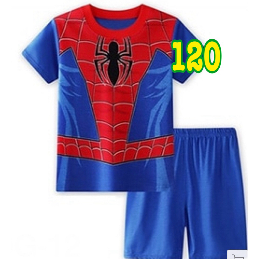 スパイダーマン　半袖パジャマ　120 キッズ/ベビー/マタニティのキッズ服男の子用(90cm~)(パジャマ)の商品写真