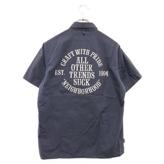 ネイバーフッド(NEIGHBORHOOD)のNEIGHBORHOOD ネイバーフッド 18SS ロゴプリント半袖ワークシャツ ネイビー 181TSNH-SHM02(シャツ)