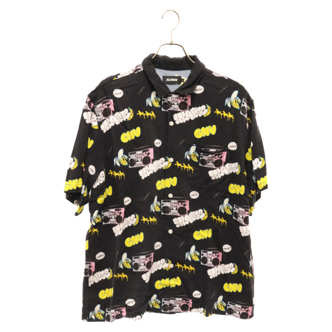 XLARGE(エクストララージ)のX-LARGE エクストララージ xCARNIVAL BKK BANANA CASSETTE PLAYER SHIRT×カーニバル バナナ カセットプレイヤー 半袖シャツ ブラック 101222014012 メンズのトップス(シャツ)の商品写真