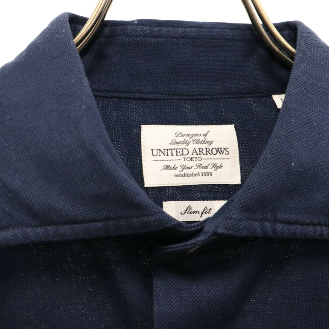 UNITED ARROWS(ユナイテッドアローズ)のUNITED ARROWS ユナイテッドアローズ スリムフィット薄手ロングスリーブドレスシャツ ネイビー メンズのトップス(シャツ)の商品写真