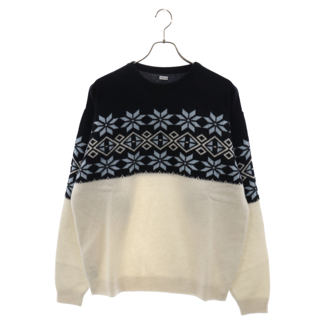 SEQUEL シークエル 23AW NORDIC CREW NECK KNIT ノルディック柄ウールナイロン混ジャガードニットセーター 長袖 ホワイト ブラック サックス SQ-23AW-KN-03 メンズのトップス(ニット/セーター)の商品写真