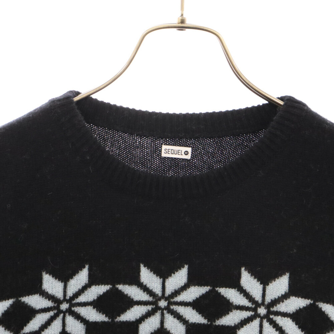 SEQUEL シークエル 23AW NORDIC CREW NECK KNIT ノルディック柄ウールナイロン混ジャガードニットセーター 長袖 ホワイト ブラック サックス SQ-23AW-KN-03 メンズのトップス(ニット/セーター)の商品写真