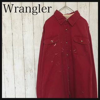 ラングラー(Wrangler)のラングラー 長袖ワークシャツ無地ペンキZ1118(シャツ)