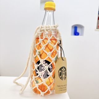 スターバックスコーヒー(Starbucks Coffee)の新品 スターバックス ネットバッグウォーターボトルオレンジパーム スタバ(タンブラー)