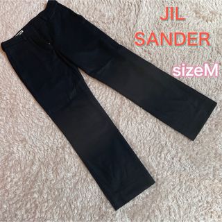 ジルサンダー(Jil Sander)のJIL SANDER スラックス　ストレート　ブラック　サイズM ウール(カジュアルパンツ)