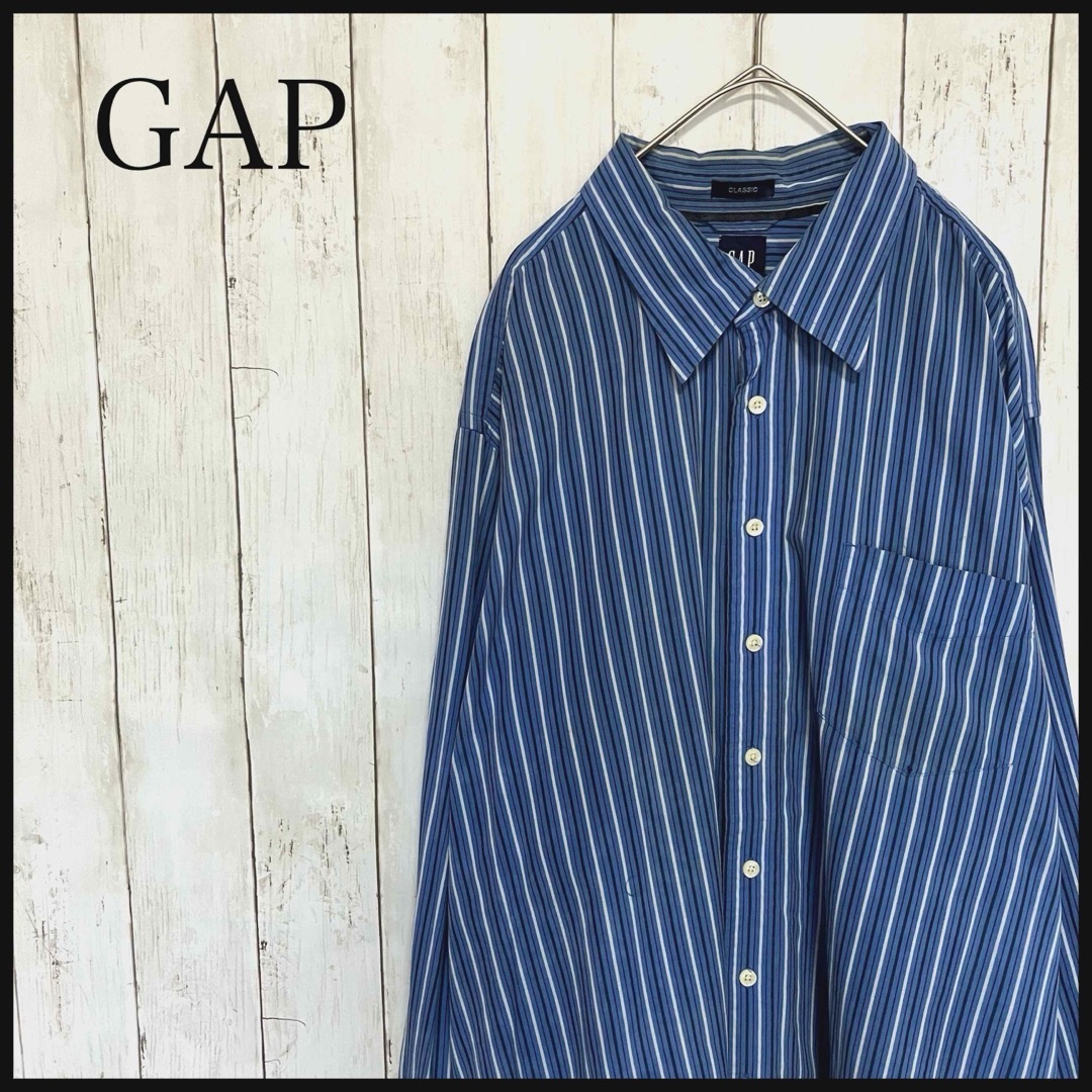 GAP(ギャップ)のギャップ GAP長袖00sストライプシャツ マチ付 Z1121 メンズのトップス(シャツ)の商品写真