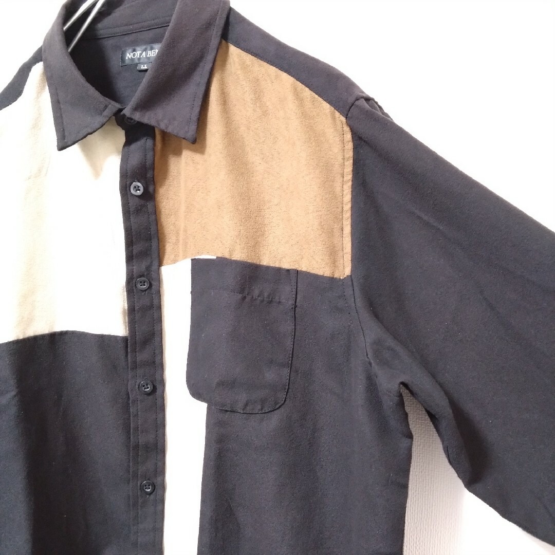 NOTA BENE(ノータベネ)のシャツ　メンズ　長袖　無地　オーバーサイズ　ゆるだぼ　ブラウン　黒　上品 メンズのトップス(シャツ)の商品写真