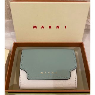 マルニ MARNI  サフィアーノ コインケース　ブルー　ホワイト　グリーン　