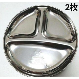 新品 ワンプレート ランチプレート 3仕切りステンレスカレー皿2枚ez(食器)