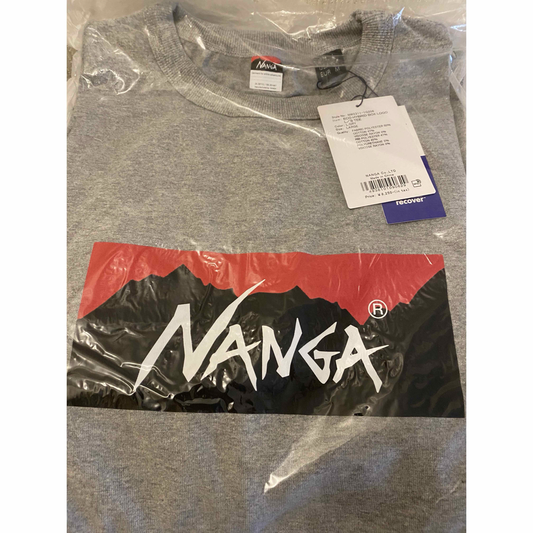 NANGA(ナンガ)のNANGA ナンガ　エコハイブリッド　ボックスロゴ ロングスリーブ ティー　L メンズのトップス(Tシャツ/カットソー(七分/長袖))の商品写真