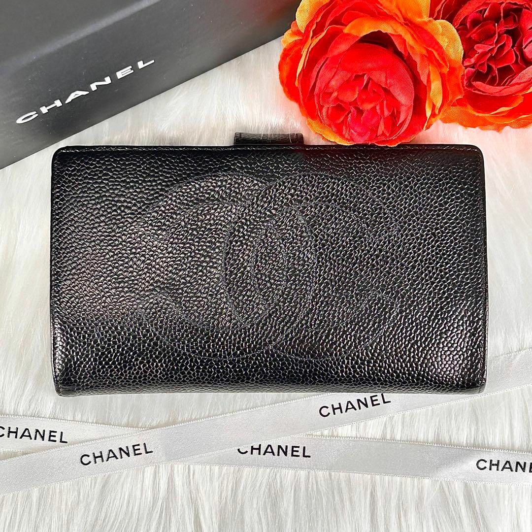 CHANEL(シャネル)のシャネル CHANEL キャビアスキン デカココ がま口 財布　折り財布 レディースのファッション小物(財布)の商品写真