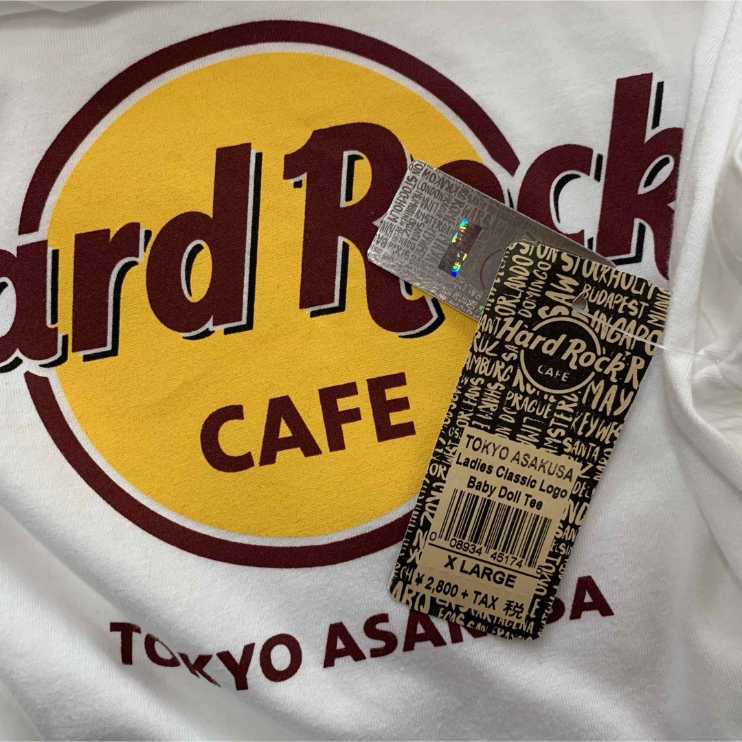 Hard Rock CAFE(ハードロックカフェ)のレディース　ハードロックカフェ 浅草限定 ロゴTシャツ 新品タグ付き XL レディースのトップス(Tシャツ(半袖/袖なし))の商品写真