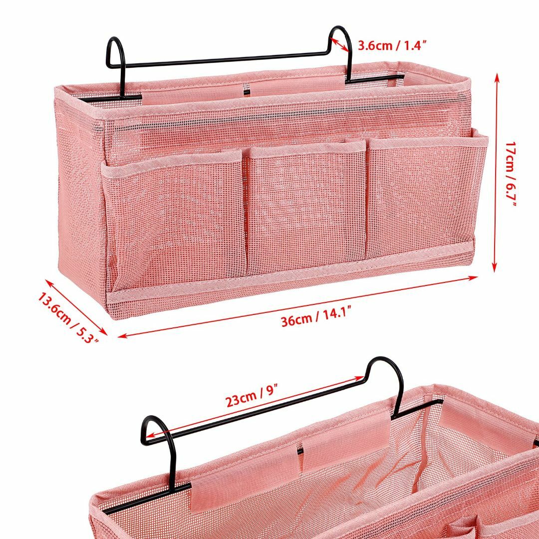 【色: ピンク】Sumnacon ベッドサイド収納ポケット 大容量 多機能収納か インテリア/住まい/日用品の収納家具(ケース/ボックス)の商品写真