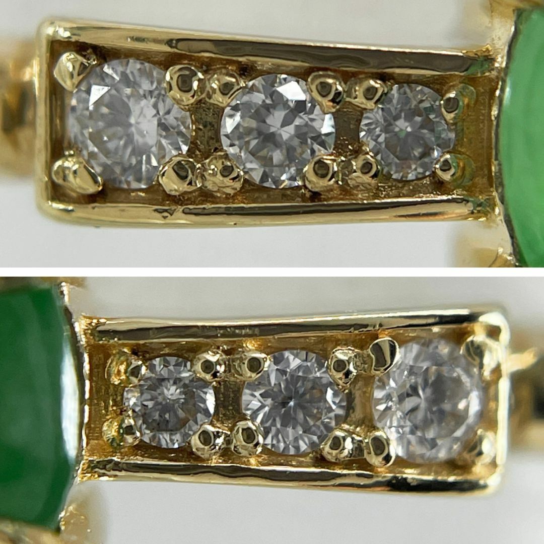 K18 天然ヒスイ 0.559ct 天然ダイヤモンド 0.06 ct リング レディースのアクセサリー(リング(指輪))の商品写真