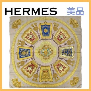 エルメス(Hermes)のエルメス スカーフ レディース シルク カレ90 大判 サーベル飾り袋 ブラウン(バンダナ/スカーフ)