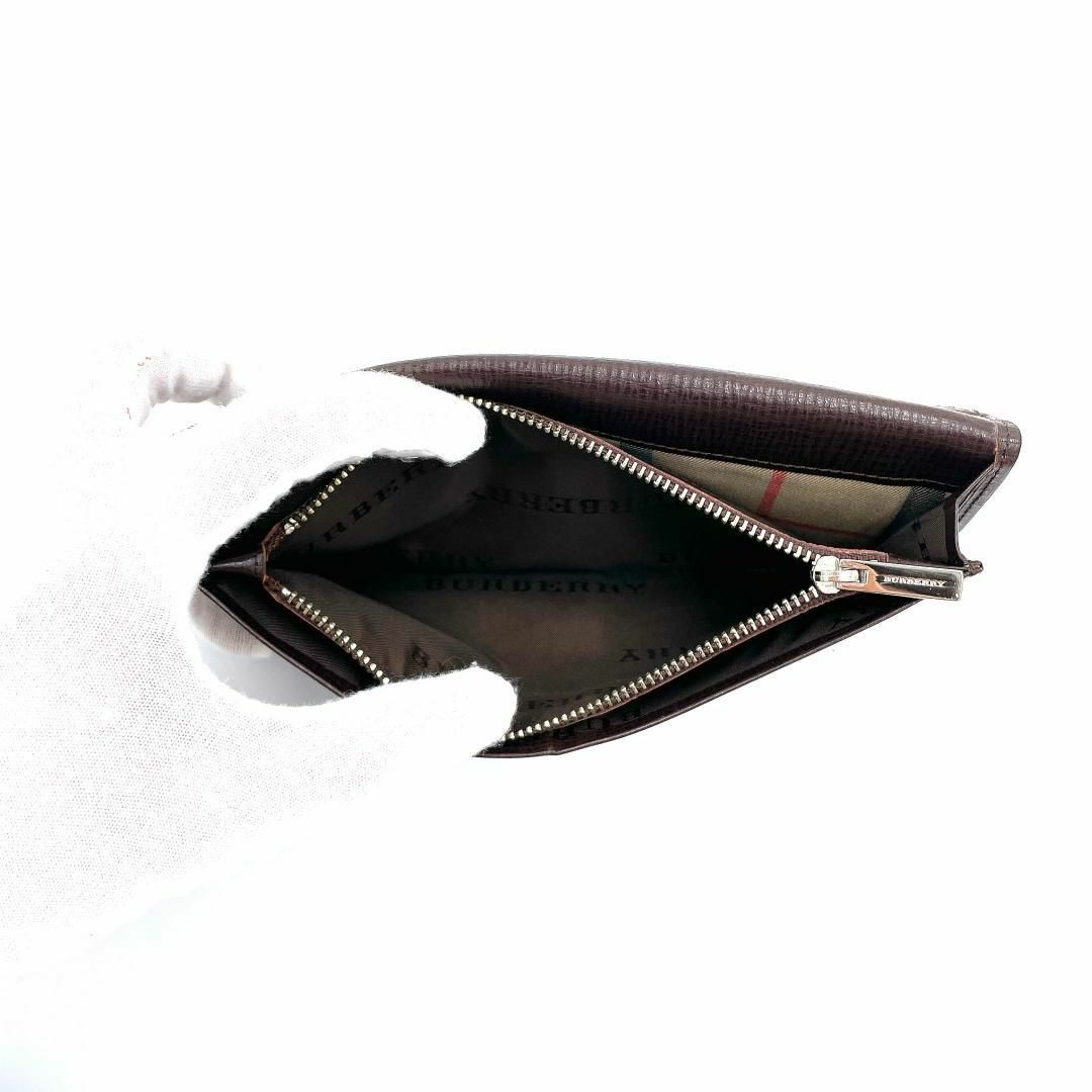 BURBERRY(バーバリー)のバーバリーチェック レザー 長財布 レディース メンズ 二つ折り財布 ブラウン レディースのファッション小物(財布)の商品写真