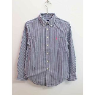 ラルフローレン(Ralph Lauren)の【春物 新入荷!】▼ラルフローレン/Ralph Lauren▼145cm 長袖シャツ 紺×白×ピンク 【中古】子供服 キッズ ジュニア 女の子 春秋 tops 723042(シャツ/カットソー)