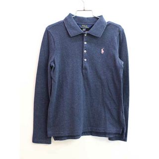 ラルフローレン(Ralph Lauren)の【春物 新入荷!】▼ラルフローレン/Ralph Lauren▼140cm 長袖ポロシャツ 紺×ピンク【中古】 子供服 キッズ ジュニア 女の子 春秋冬 tops 723042(その他)