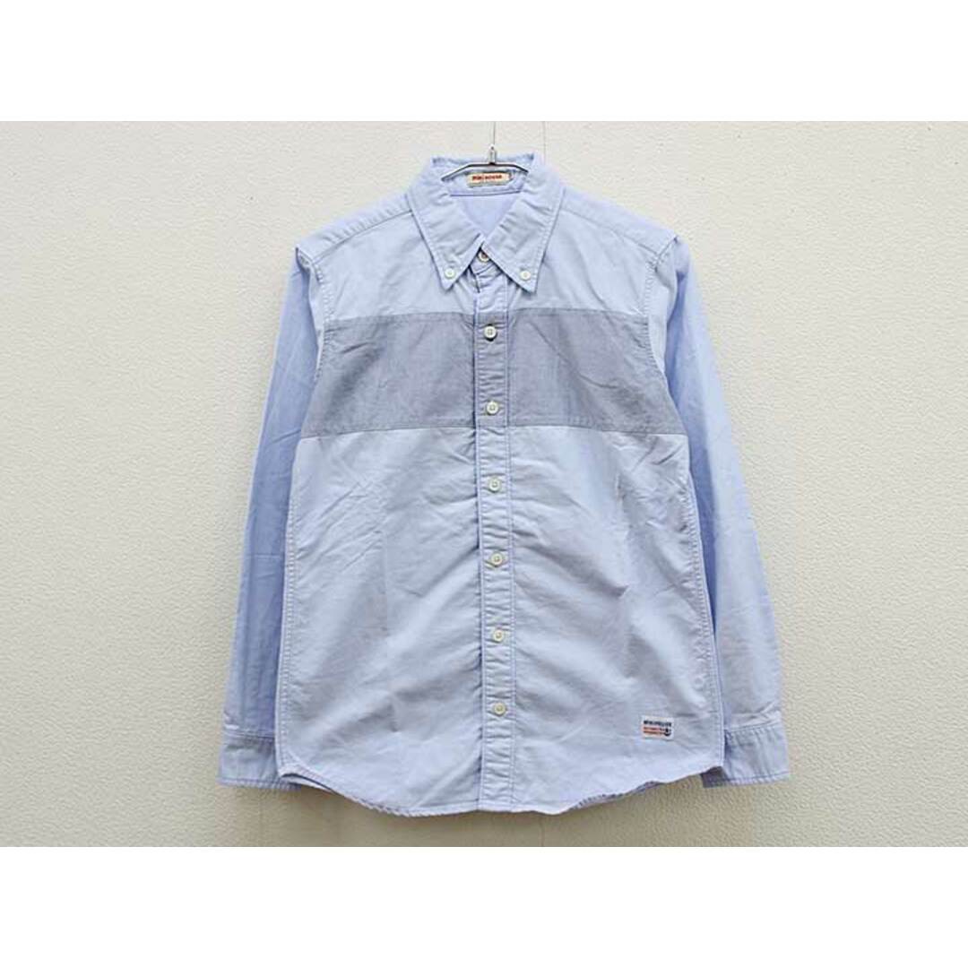 mikihouse(ミキハウス)の【春物 新入荷!】▼ミキハウス/MIKIHOUSE▼150cm 長袖シャツ  水色×青系【中古】 子供服 キッズ ジュニア 男の子 春秋冬 tops 123042 キッズ/ベビー/マタニティのベビー服(~85cm)(シャツ/カットソー)の商品写真