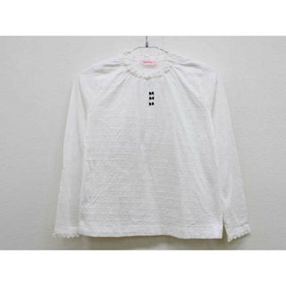 ファミリア(familiar)の【春物 新入荷!】▼ファミリア/familiar▼150cm 長袖Tシャツ/長袖カットソー/ロンT 白×紺 【中古】 子供服 キッズ ジュニア 女の子 春 tops 123042(Tシャツ/カットソー)